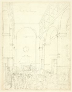 Studie för Stock Exchange, från Microcosm of London av Augustus Charles Pugin