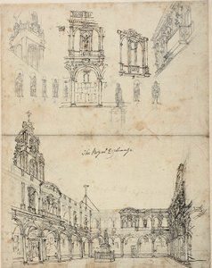 Studie för The Royal Exchange, från Microcosm of London av Augustus Charles Pugin