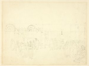Studie för Watch House, St. Mary Le Bone, från Microcosm of London av Augustus Charles Pugin