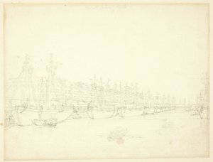 Studie för West India Docks, från Microcosm of London av Augustus Charles Pugin
