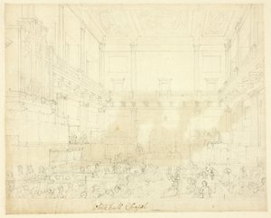 Studie för Whitehall Chapel, från Microcosm of London av Augustus Charles Pugin