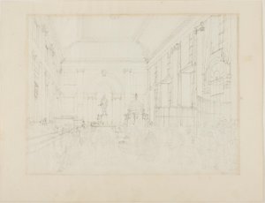 Studie för Great Hall, Bank of England av Augustus Charles Pugin