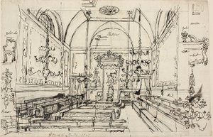 Studie för House of Lords av Augustus Charles Pugin