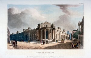 Bank of England, från Cateaton Street, City of London, 1809 av Augustus Charles Pugin
