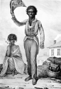 Bungaree, en infödd hövding i New South Wales, graverad av Charles Joseph Hullmandel, 1830