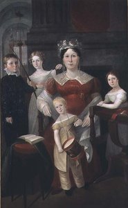 Porträtt av Mrs John Piper och familj, c.1826