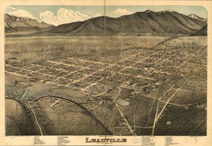 Fågelperspektiv över Leadville, Lake County, Colorado 1879. av Augustus Koch
