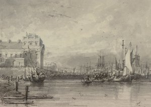 Greenwich Hospital (ritning) av Augustus Wall Callcott