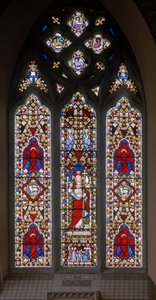 Kristus med serafer, ca 1844 (målat glas) av Augustus Welby Northmore Pugin