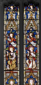 Jungfruns kröning, detalj, 1851 (målat glas) av Augustus Welby Northmore Pugin
