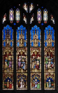 Händelser i aposteln Thomas, ca 1843 (målat glas)