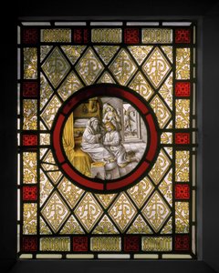 Biblioteksfönster med nederländska Roundel, ca 1844 (målat glas) av Augustus Welby Northmore Pugin