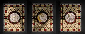 Biblioteksfönster med nederländska rondeller, ca 1844 (målat glas) av Augustus Welby Northmore Pugin