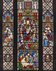 Uppståndelseteman, detalj, 1850 (målat glas) av Augustus Welby Northmore Pugin