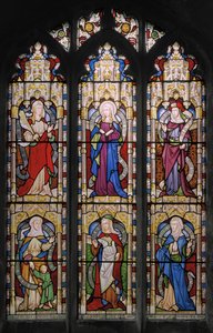 Ruth, Jungfru Maria, Sarah, Hannah, Dorcas och Anne, 1852 (målat glas) av Augustus Welby Northmore Pugin