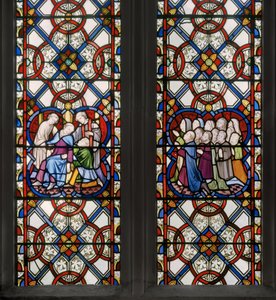 St. George Window, detalj, 1850 (målat glas)