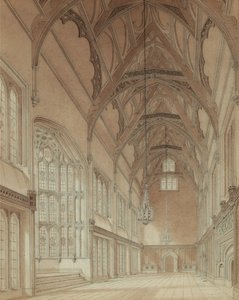 Interiör av en College Hall av Augustus Welby Pugin