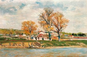 Aureliano de Beruete och Moret (1845-1912) - The Banks of the Apples River. Olja på duk.
