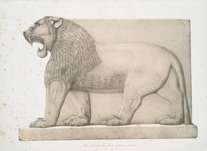 Kolossalt lejon från den stora ingången vid Nimroud [Calah], 1853