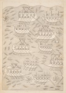 Fiender till assyrierna som tar sin tillflykt till fartyg (Kouyunlik), från Monuments of Nineveh, pub. 1849 av Austen Henry Layard