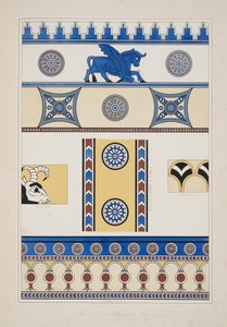 Målade prydnadsföremål från Nimroud, från Monuments of Nineveh, pub. 1849