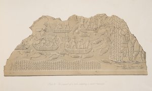 Erövringen av en stam som bor i ett träsk (Kouyunjik), från Monuments of Nineveh, pub. 1849 av Austen Henry Layard