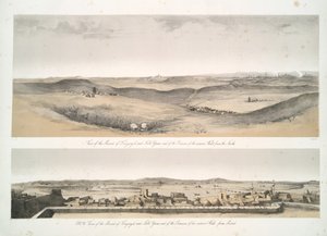 Utsikt över kullarna i Kouyunjik [Quyunjik] och Nebbi Yunus, och resterna av ytterväggarna, från Mosul