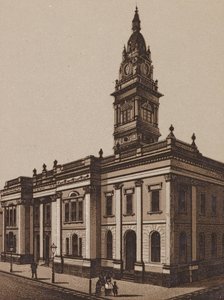 Melbourne, Australien: Prahrans stadshus (litografi) av Australian School