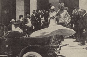 Ärkehertig Franz Ferdinand och ärkehertiginna Sophie av Österrike i Sarajevo strax före mordet 1914