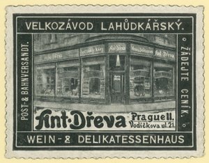 Anton Dreva vinbutik och delikatessbutik, Prag av Austrian School