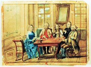 Kejsarinnan Maria Teresa av Österrike spelar kort med fältmarskalk Karoly Batthyany (1698-1772), Nadasky och fältmarskalk Leopold Joseph, greve von Daun (1705-66), 1751 av Austrian School