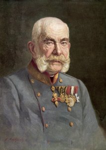 Franz Joseph I, kejsare av Österrike (färglitografi) av Austrian School