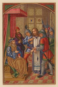 Herodes hånar Herren (chromolith) av Austrian School