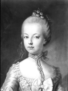 Porträtt av Marie-Antoinette (1755-93) av Habsburg-Lothringen, ca 1771 (pastell på papper)