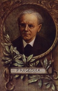 Porträtt av Peter Rosegger av Austrian School