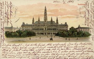 Vykort föreställande rådhuset i Wien av Austrian School