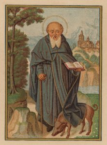 S Antonius (chromolitho) av Austrian School