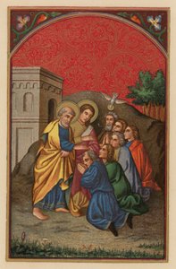 De heliga Petrus och Johannes i Samaria (kromolit) av Austrian School