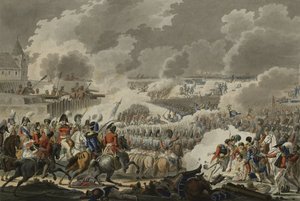 Slaget vid Waterloo, 18 juni 1815, publicerat av Artaria and Co, c.1820 (färgad etsning) av Austrian School
