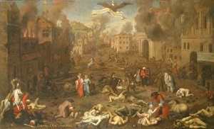 Stormningen av Ofen den 6 september 1686 (olja på panel) av Austrian School