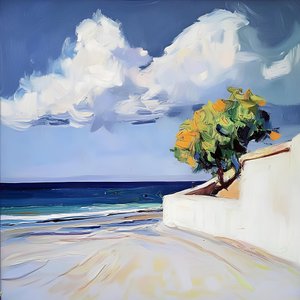 Orange Tree med utsikt över stranden av Avanesova Elena