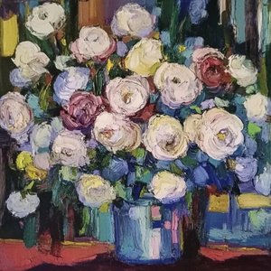 En färgsprakande blomsterbukett