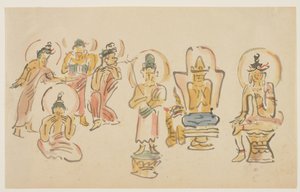 (Asakusa Kannon tempelkarikatyrer A), ca. 1900 av Awashima Kangestu