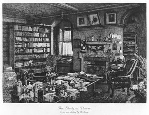 The Study at Down, pub. 1882 (gravyr) av Axel (after) Haig