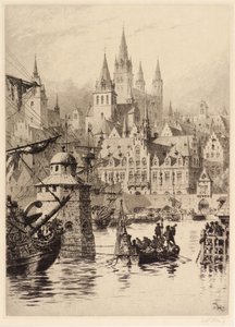 Gotiska torn och flod, Köln av Axel Haig