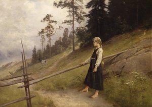 Dairymaid (olja på duk) av Axel Hjalmar Ender