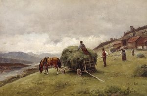Köra hö (olja på duk)