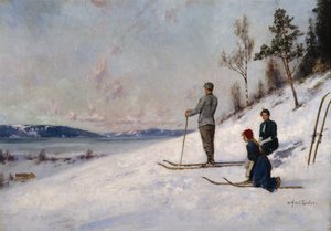 Skidåkare (olja på duk)