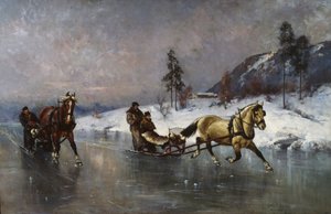 Sleigh Ride on the Ice (olja på duk)