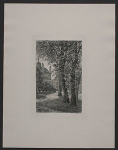 Dansk:  Fra slotsparken